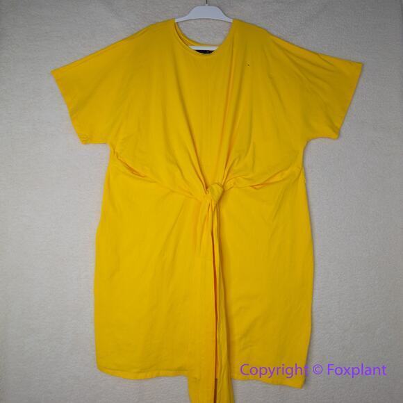 NEW Eloquii yellow Cross‎ Front Flutter Sleeve Dress, size 24 - Picture 4 of 16